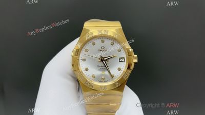 OVS Factory Omega Constellation 38mm Men 8501 Movement Yellow Gold Band Watch